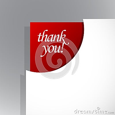 Thank you sign in the corner. Vector Illustration