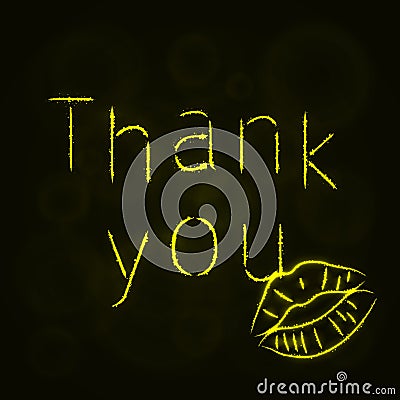 Thank you silhouette of lights Vector Illustration