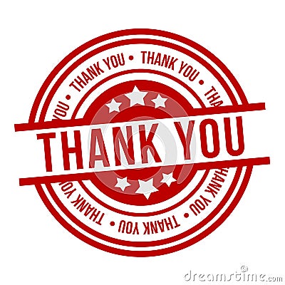 Thank You Stamp. Red Badge Vector Illustration