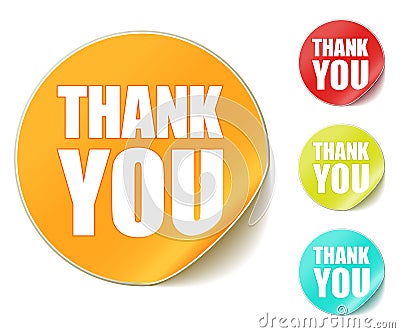 Thank you sticker Vector Illustration