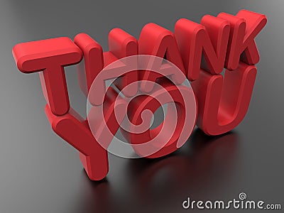 Thank you stylized text Cartoon Illustration