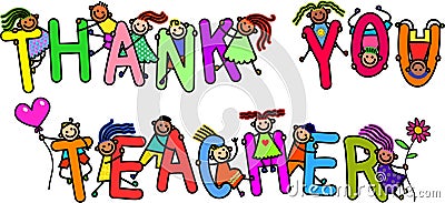 Thank You Teacher Kids Stock Photo