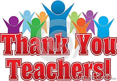 Thank You Teachers Colorful Graphic Stock Photo