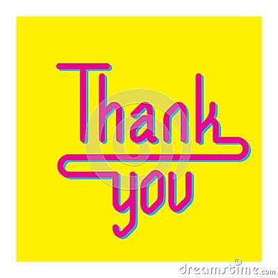 Thank you text lettering vector illustration Vector Illustration