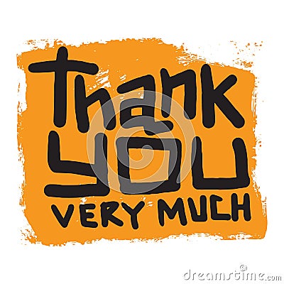 Thank you text lettering vector illustration Vector Illustration
