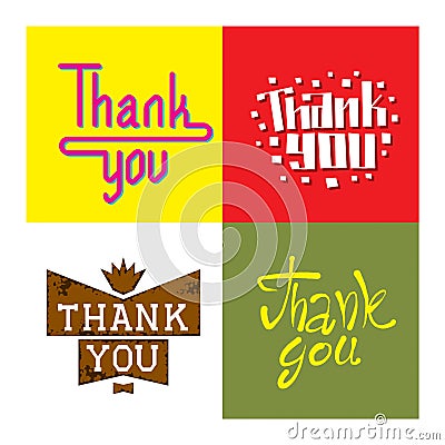 Thank you text lettering vector illustration Vector Illustration