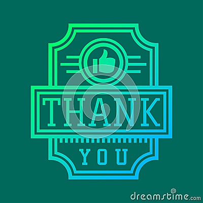 Thank you text lettering vector logo badge Vector Illustration