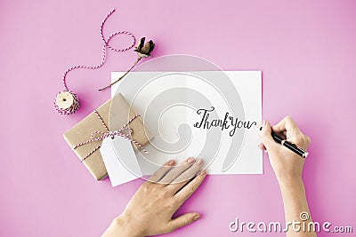 Thank You Thanks Gift Appreciate Gratitude Concept Stock Photo