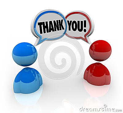 Thank You - Two People Voicing Appreciation Stock Photo