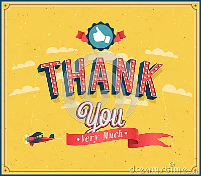 Thank you very much vintage emblem. Vector Illustration