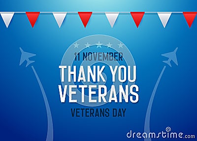 Thank you Veterans background. Vector illustration for veterans day 11 November national holiday in the us Vector Illustration