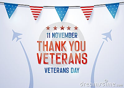 Thank you Veterans background. Vector illustration for veterans day 11 November national holiday in the us Vector Illustration