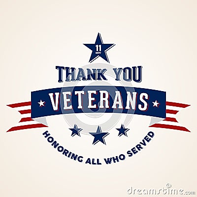 Thank You Veterans - Honoring all who served Vector Illustration
