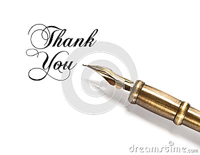 Thank You. vintage ink pen Stock Photo