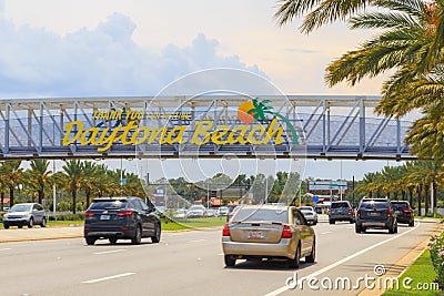 Thank You For Visiting Daytona Beach Sign Editorial Stock Photo