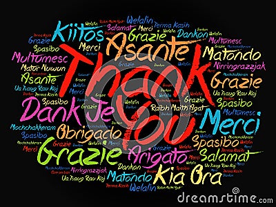 Thank You Word Cloud background Stock Photo