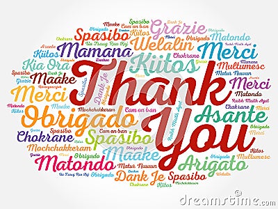 Thank You Word Cloud concept background Stock Photo