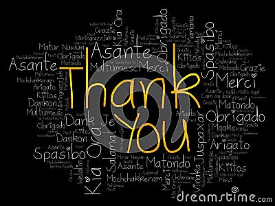 Thank You word cloud in different languages Stock Photo