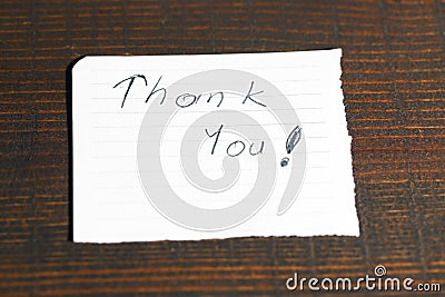 Thank you word on wood Stock Photo