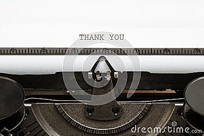 Thank You, written in vintage typewriter Stock Photo