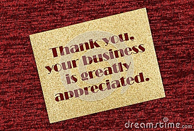 Thank you gold glitter greeting card Stock Photo