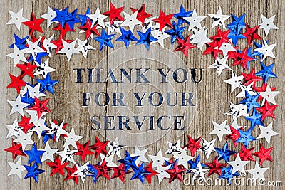 Thank You For Your Service message Stock Photo