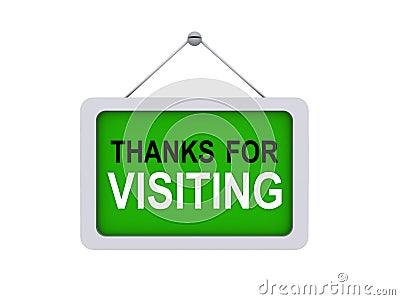 Thanks for visiting sign Stock Photo