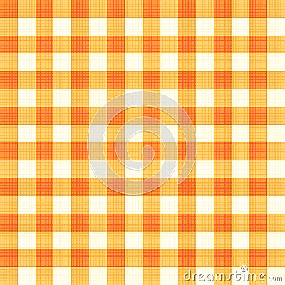 Thanksgiving or autumn colors seamless gingham fabric cloth, pattern, background, wallpaper. Flat colors, 4 tiles here. Vector Illustration