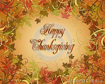 Thanksgiving Autumn Fall leaves Border Stock Photo