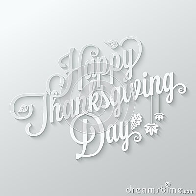 Thanksgiving autumn paper lettering background Vector Illustration