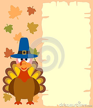 Thanksgiving background with turkey Vector Illustration
