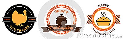 Thanksgiving badges Vector Illustration