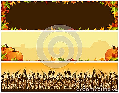 Thanksgiving Banners Vector Illustration