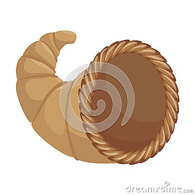 Thanksgiving basket isolated icon Vector Illustration