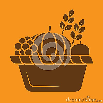 thanksgiving basket. Vector illustration decorative design Vector Illustration