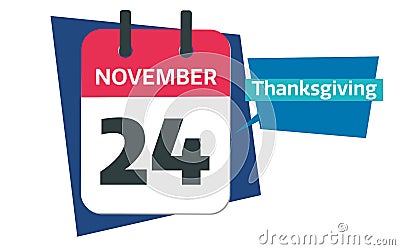 Thanksgiving calendar Vector Illustration