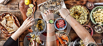 Thanksgiving Celebration Traditional Dinner Setting Food Concept Stock Photo