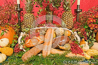 Thanksgiving church altar Stock Photo