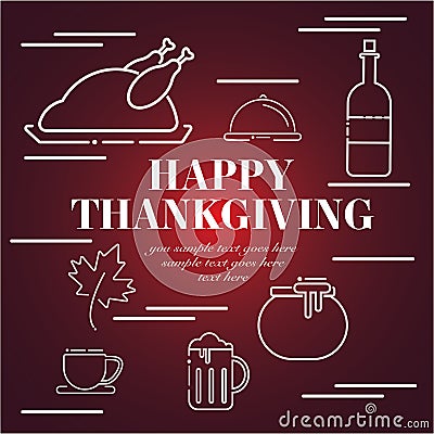 Thanksgiving colour icons theme Stock Photo