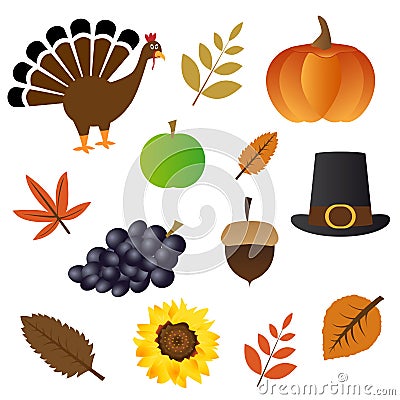 Thanksgiving day icons Vector Illustration