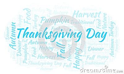 Thanksgiving Day word cloud. Stock Photo