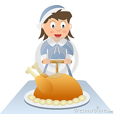 Thanksgiving Dinner is Ready Vector Illustration