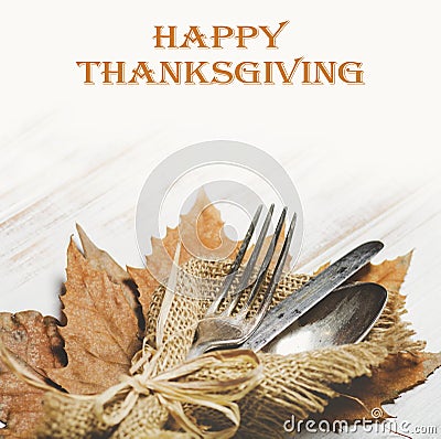 Thanksgiving dinner table Stock Photo