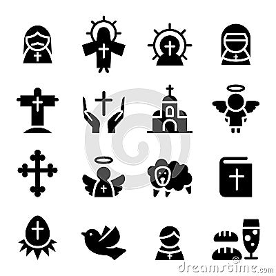 Thanksgiving , Easter, Christmas icon set Cartoon Illustration