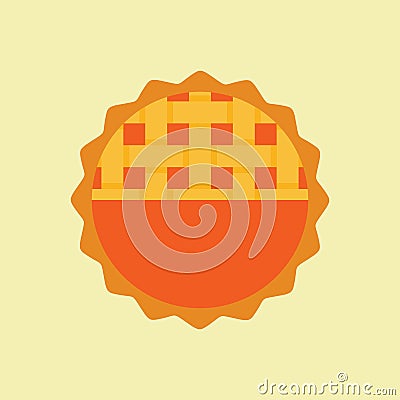 Thanksgiving element. vector illustration of homemade pies with pumpkin filling. great for bakery, pastry, confectionery menu Vector Illustration