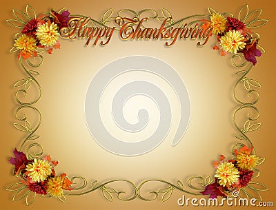 Thanksgiving Fall Autumn Border Stock Photo