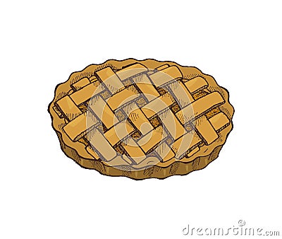 Thanksgiving Food Holiday Baked Pie Icon Vector Vector Illustration