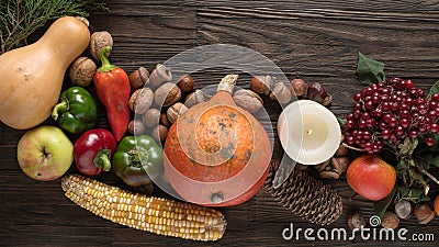 Thanksgiving frame with copy space. close up Stock Photo