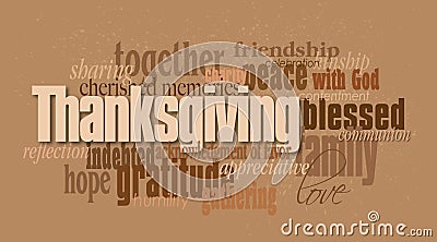 Thanksgiving holiday word montage Vector Illustration