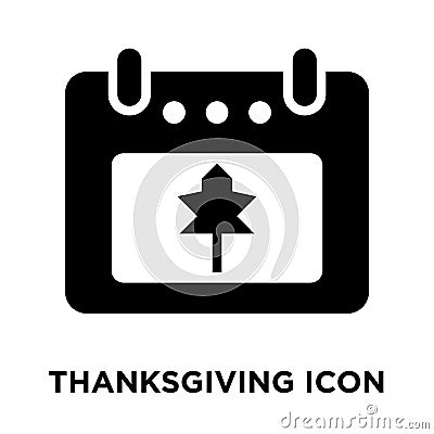 Thanksgiving icon vector isolated on white background, logo concept of Thanksgiving sign on transparent background, black filled Vector Illustration